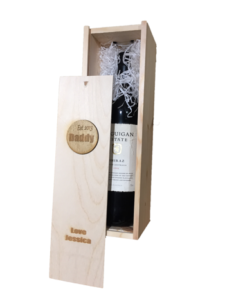 Image of Personalised Wooden Wine Box Gift used for corporate gifts