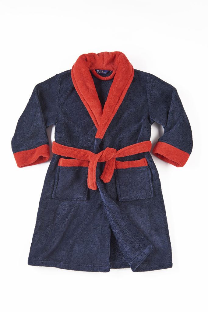 Personalised navy red dressing gown