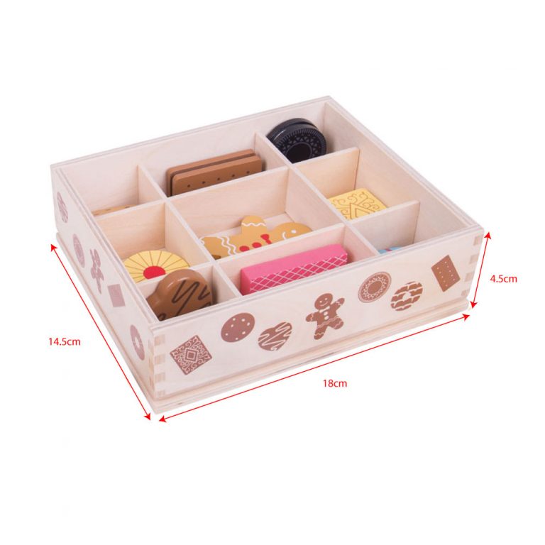 Wooden Biscuit Box With Assorted Biscuits That Can Be Personalised