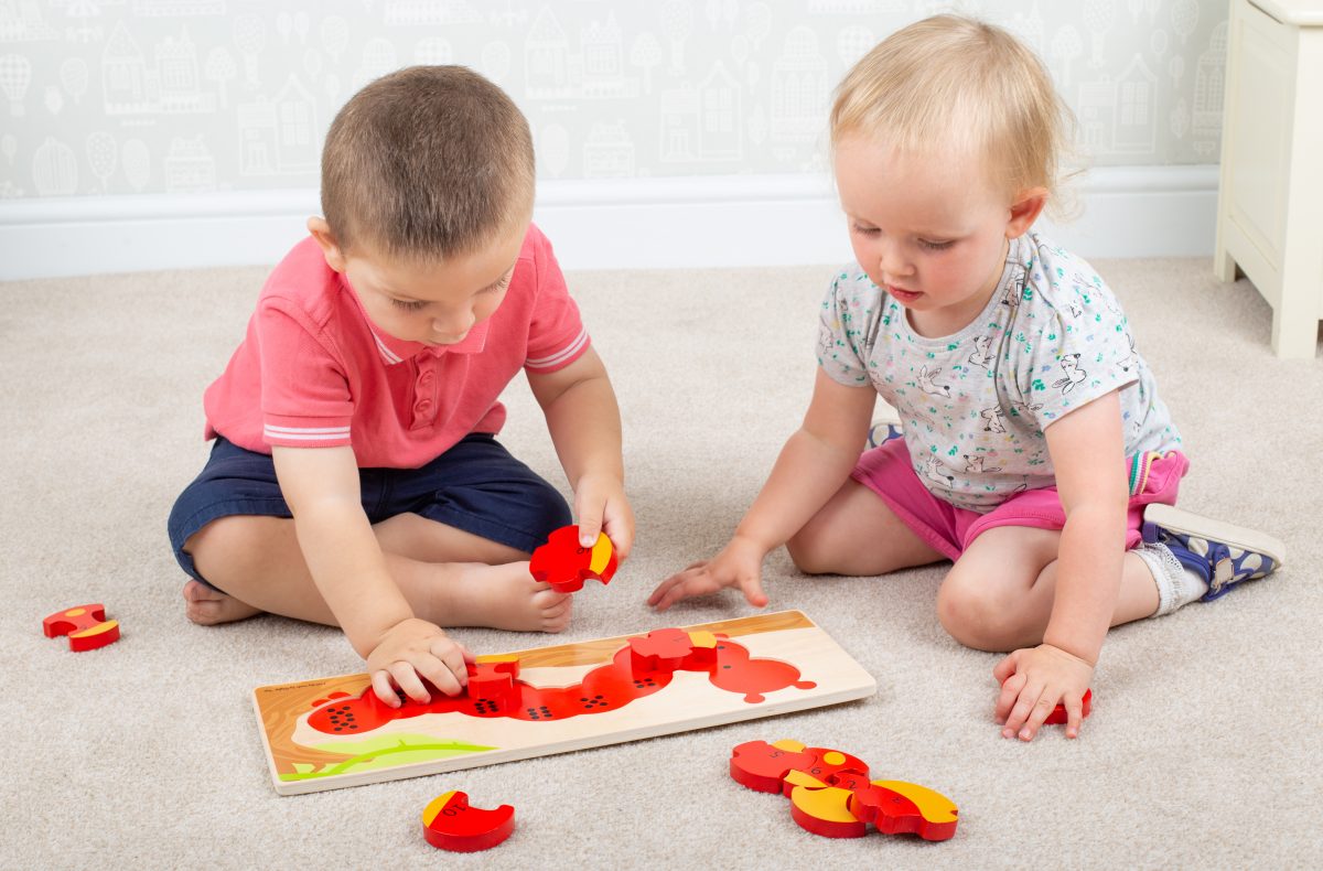 Wooden Number Caterpillar Puzzle number recognition and counting