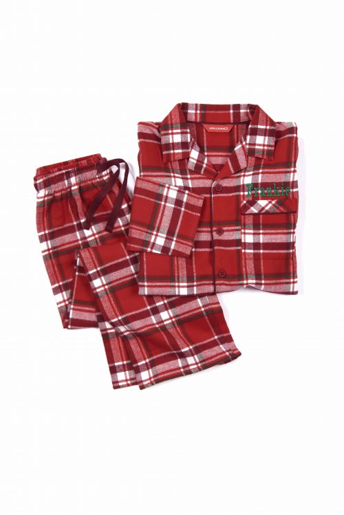 Traditional Red Checked Boys Christmas pyjamas